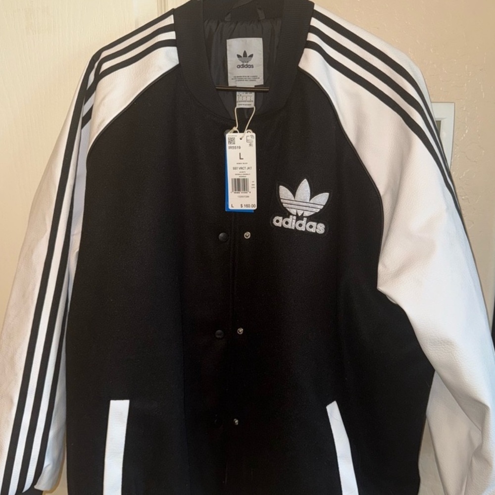 Adidas Black and White Track Jacket